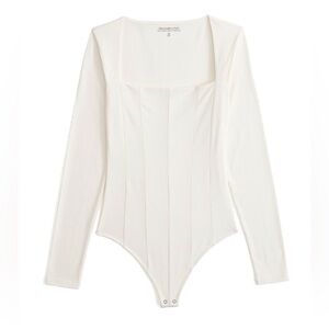 EUC Abercrombie white stitch bodysuit